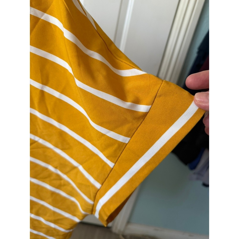 SHEIN Curve Womens 4XL Striped‎ Blouse Bundle Teal Yellow Short Sleeve Tops 2pk - Picture 6 of 6